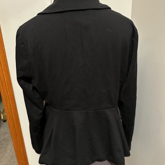Torrid Black Moto Jersey Knit Jacket zipper and snap details - Picture 3 of 5
